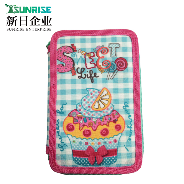 3 Zippers pencil case