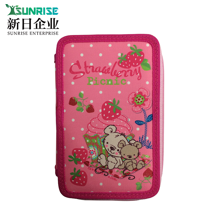 3 Zippers pencil case